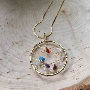Gold chakra necklace